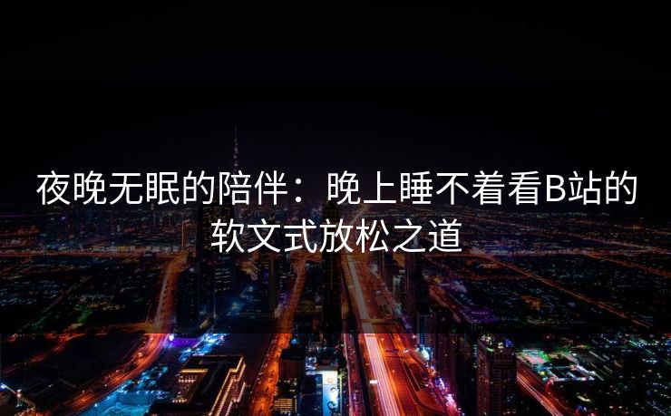 夜晚无眠的陪伴：晚上睡不着看B站的软文式放松之道